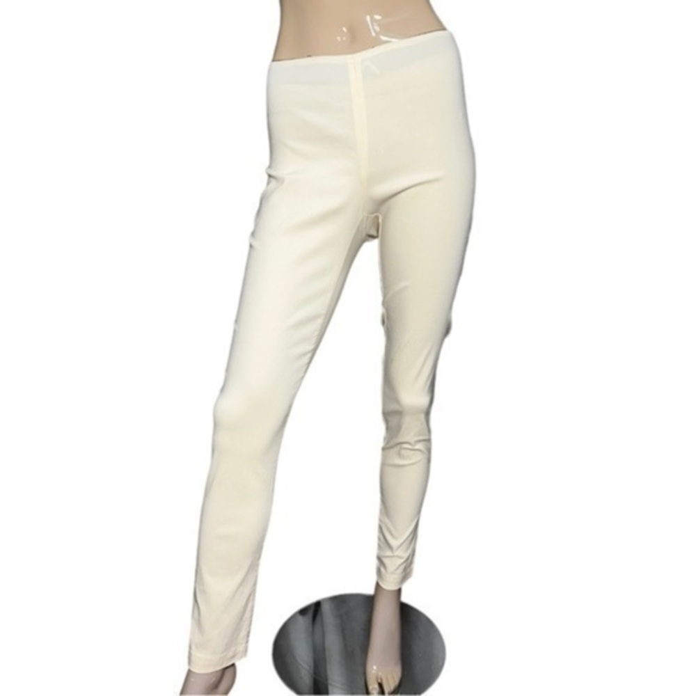 Liviana Conti Women’s Size 42 6 Ivory Cream Pull On Elastic Waist Skinny Pants